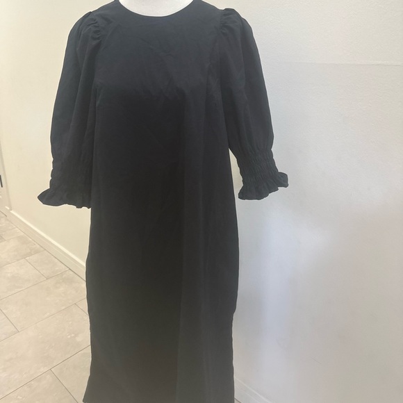 COS Smocked Puff Sleeve Dress Navy - Picture 4 of 6